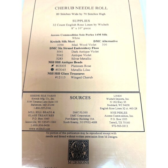 M Designs Cherub Needle Roll Pattern Beautiful - Picture 3 of 3